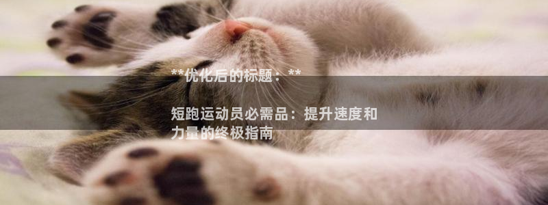 尊龙凯时产品系列：**优化后的标题：**

短跑运动员必需品